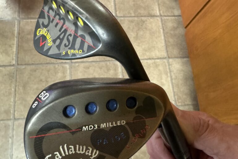 My wife picked up some of Paige’s clubs at an auction. She thinks they are cute.