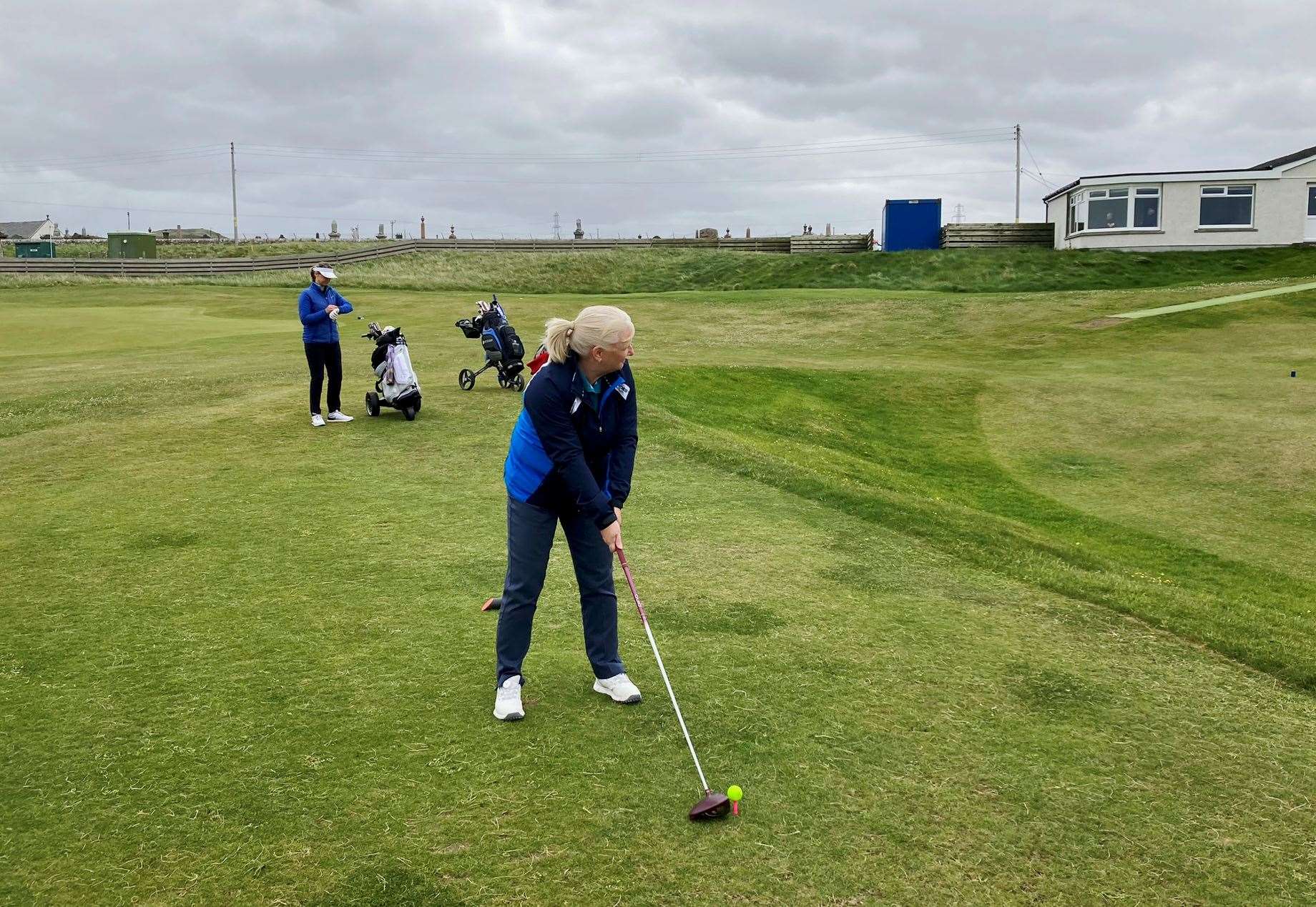 Pauline Craig, winner of round one of the women’s Winter Stableford competition at Reay, teeing off at the first hole.