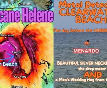 CLEARWATER Beach day b4 HURRICANE HELENE! Deep water SILVER necklace & Men's Wedding Band in sand!