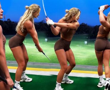 Golf Girl Emma Hartley Hitting Bombs Slow Motion Golf Swing