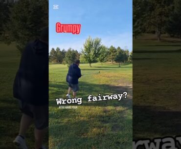 Grumpy plays the 8th from the 7th like it's nothing.  #instagram #golf #subscribe #golfer #shorts