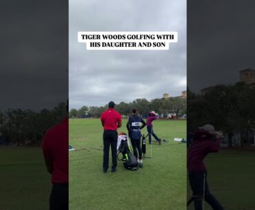 Tiger Woods golfing with his family. ♥️ #tigerwoods #charliewoods #samwoods #pgatour #golf