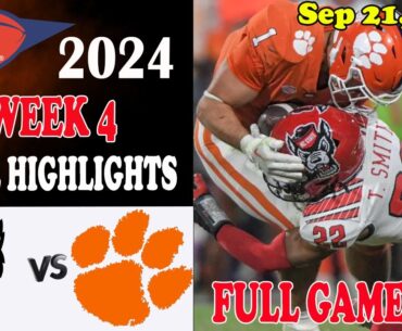 NC State vs 21 Clemson Full Game Highlights Week 4 Sep 21, 2024 | NCAA 2024 | NCAA Football