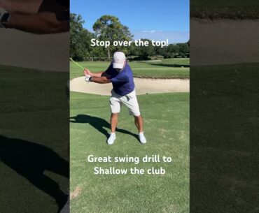 Golf swing drill to shallow club! Stop over the top! #golf #golfswing