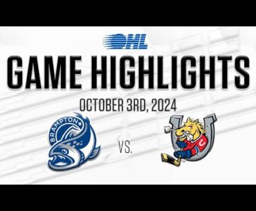 OHL Highlights: Brampton Steelheads @ Barrie Colts Oct. 3, 2024