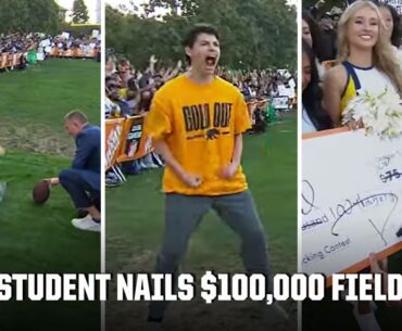 California Golden Bears student NAILS FIELD GOAL for $100,000 on College Gameday 🏈💰