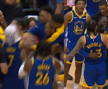 Steph Curry and Warriors go crazy after Waters III buzzer beater game winner vs Clippers