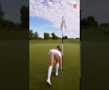 Beautiful golf girl hole shot #golfhole #short