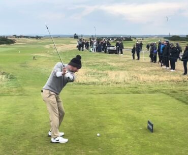 Tom Vaillant Golf Swing Tee Shot Iron St Andrews 2024 Dunhill Day 4 Hole 3 par 4