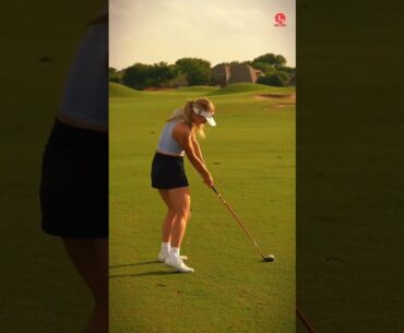 Golf swing grace charis slow motion #gracecharis #golfshorts