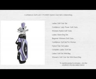 Confidence Golf LADY POWER Hybrid Club Set & Stand Bag