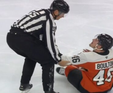 Rookie Sawyer Boulton Stumbles After Fight With Samuel Laberge