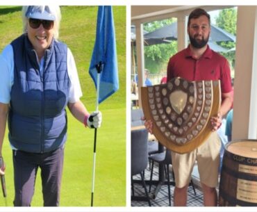 Leominster Golf Club members Heather Cass (left) and Ryan Painter <i>(Image: Submitted)</i>