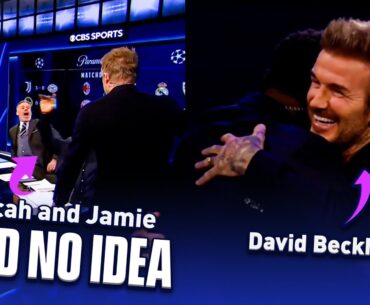 David Beckham SURPRISES Thierry Henry, Jamie Carragher & Micah Richards! | UCL Today | CBS Sports