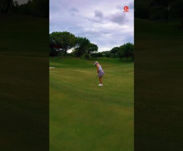 Best golf girl hole shot #golfhole #golfshorts