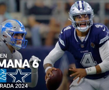 Detroit Lions vs. Dallas Cowboys | Semana 6 - NFL 2024 | Highlights Resumen en español