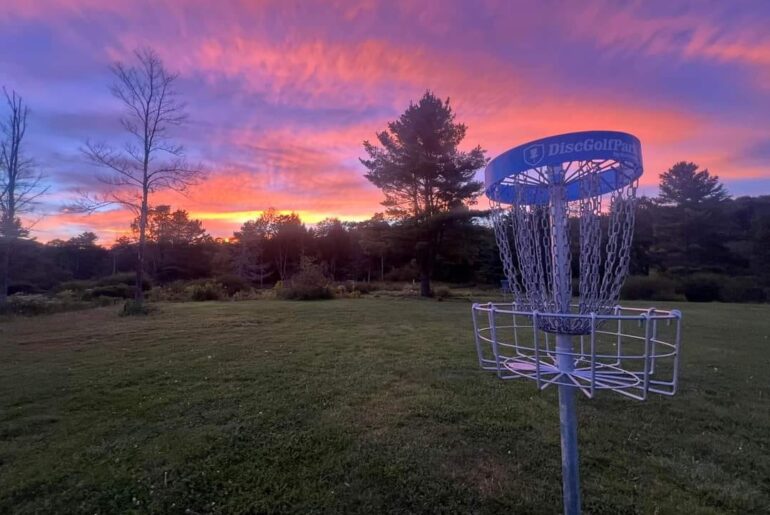 A view at one of the holes at the new Riley Allen's Disc Golf Course in Allentown.