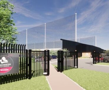 CGI of the proposed new Bowlee Park Driving Range, Middleton, from the entrance