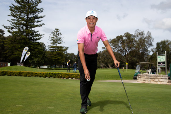 Australian golfer Jeff Guan in 2022, ahead of the Junior Presidents Cup.