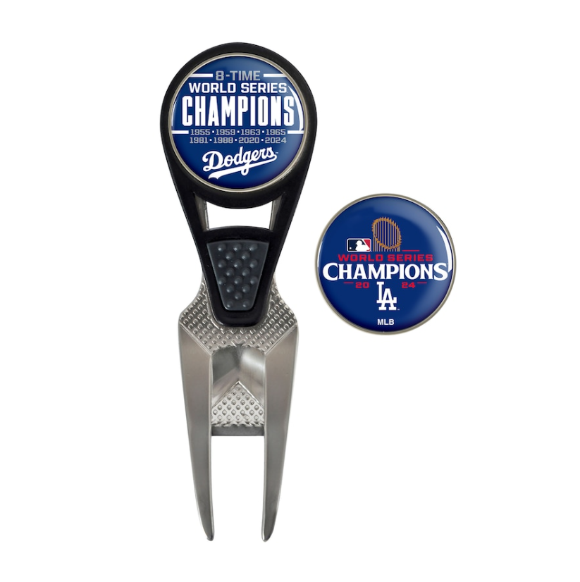 WinCraft Los Angeles Dodgers 2024 World Series Champions CVX Divot Repair Tool and Ball Markers Set