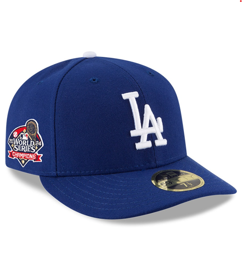 New Era Los Angeles Dodgers 2024 World Series Champions Side Patch Low Profile 59FIFTY Fitted Hat