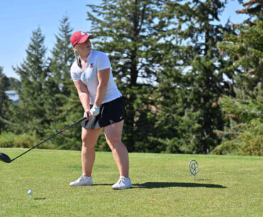 Alice Johansson practices on Keene Trace course at the Bettie Lou Evans Invitational at Lexington, Kentucky on Sept. 10, 2024