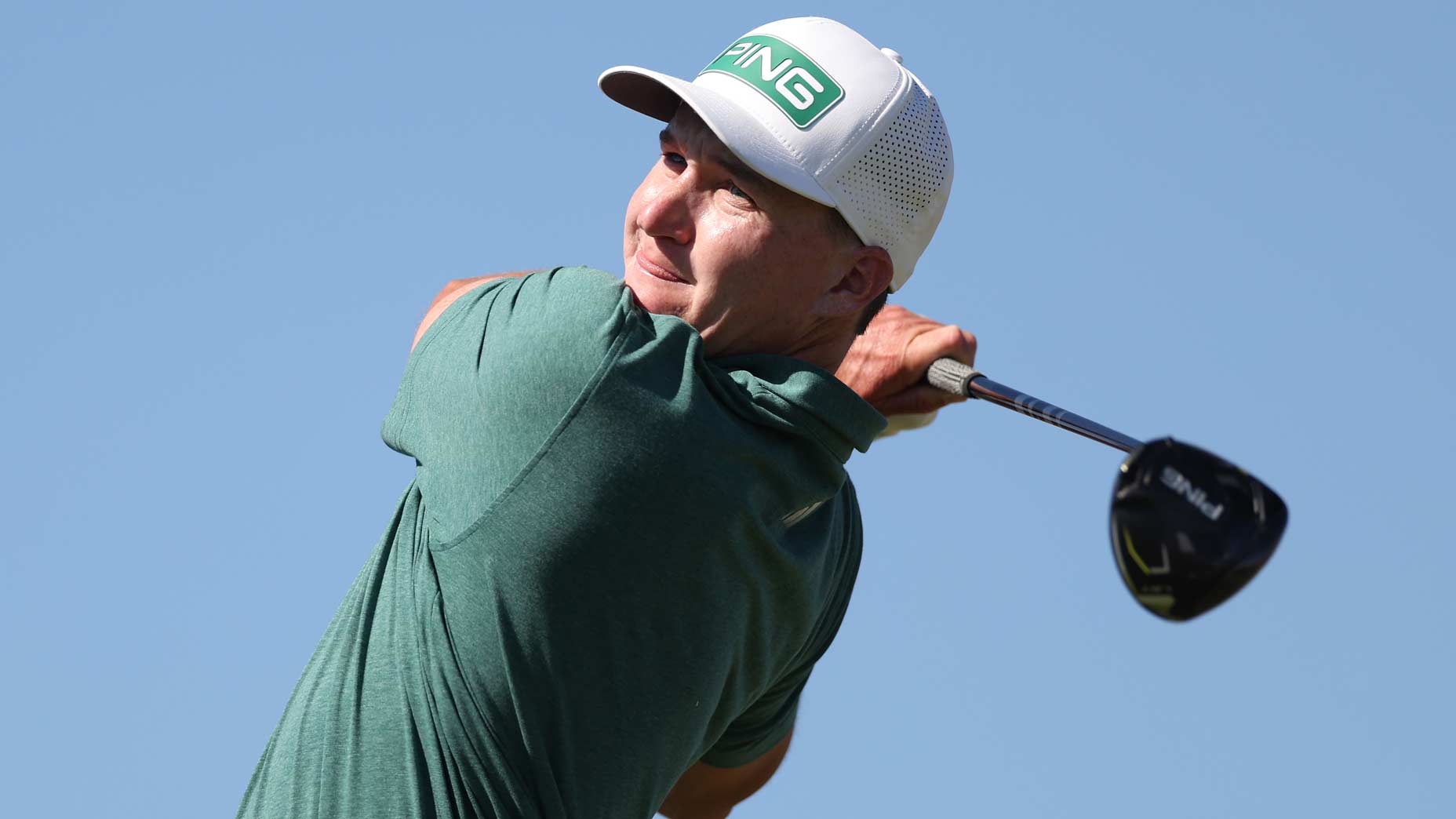 Matt McCarty hits a tee shot during the Black Desert Championship.