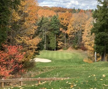 Fall golf, check. Down hill par 3, check