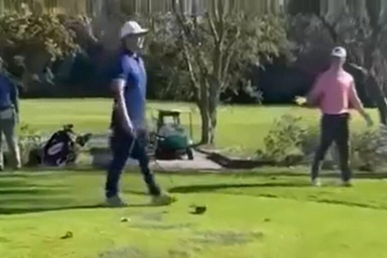 Shocking fight breaks out on course as golfer smashes driver over player's head