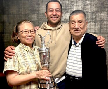 Xander Schauffele brought the Claret Jug to his grandparents in Japan ❤️